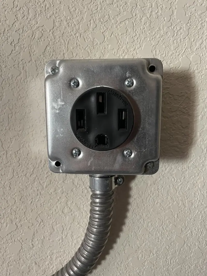 NEMA 14-50 outlet installed for Smart Home Electrical in Sandwich